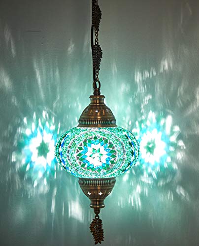 CopperBull Lot de 4 lanternes suspendues style Tiffany turc marocain 2018 Cover