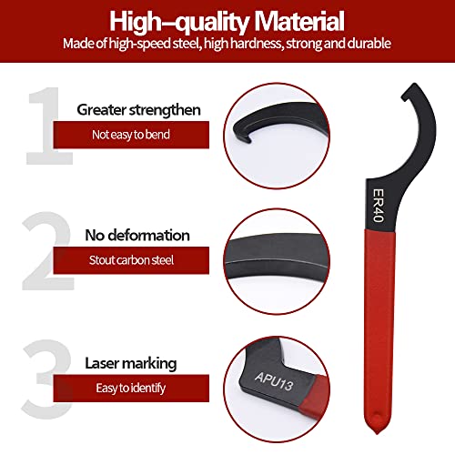 Ayqwe Spanner Wrench Set, 6Pcs Coilover Wrench, C-Shape Shock Spanner Wrench Hook Wrench Tools Steel Spanner, For Suspension System And Shock Adjustments #TOP1