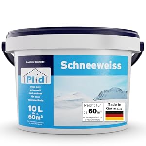 Plid – Plid Schneeweiß Wandfarbe Weiß Matt 10L – Hochdeckende Innen