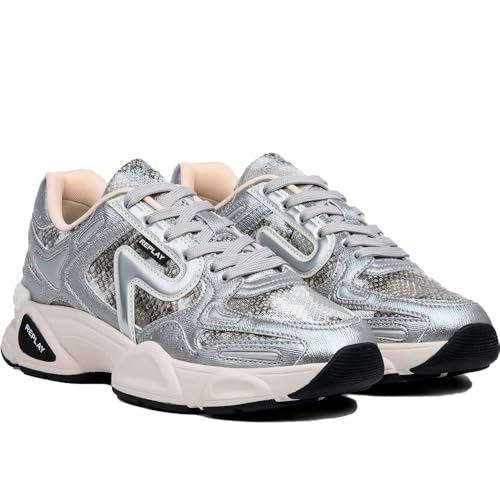 Image of Replay Women Destiny W Moon Sneaker, 050 Silver, 7 UK