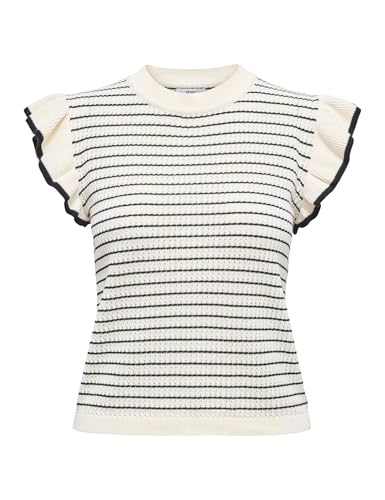 JdY Jdycarice S/L Frill Pullover Knt Noos Carice Jersey, Cloud Dancer, XL para Mujer