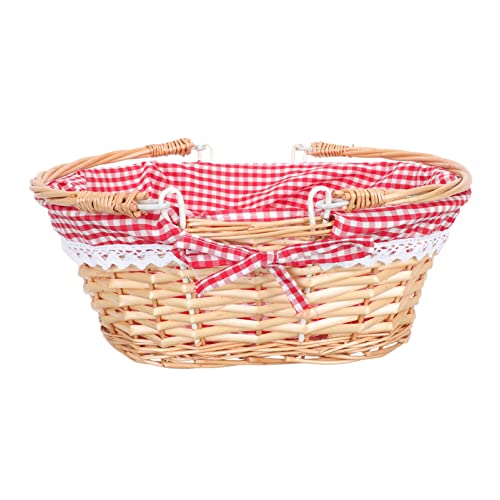 Zerodeko Wicker Picnic Basket Empty Oval Willow Woven Picnic Bask...