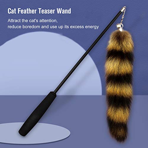 O brinquedo de pena de gato retrátil Adaskala Cat Teaser interativo é um brinquedo de pena de gato q