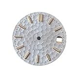 Saharuse Esfera de Reloj con Textura Panal 28,5, Accesorios Pulsera, Caras Luminosas Verdes for Movimiento mecánico NH35 NH36, 1 ud(731-9 N 713-10 Hands)