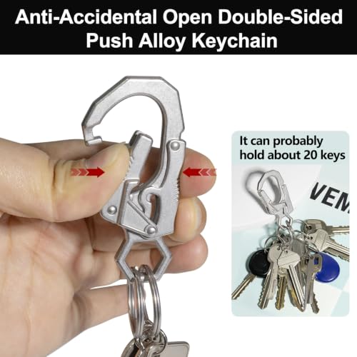 Image of Ahiller Double Locking Carabiner Clip - Zinc Alloy Mens Keychain for Keys