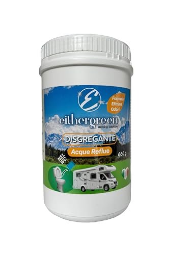 Eithergreen Disgregante elimina odori per WC Camper, Toilette portatili da campeggio. Sanificante disgorgante per acque nere 22 bustine