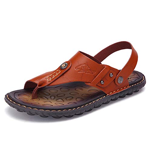 Sandalias Y Zapatillas De Verano De Doble Uso Para Hombres Nuevo 2019, Sandalias De Pellizco Tamaño Flat Holiday Slippery Casual Light Open Toe Beach Fashion Slip Blue Brown 38-47EU,Rojo,41 Cover