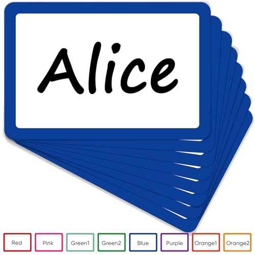 Image of 400 Pcs Blue Name Tags Sticker, 3.5 inchx2.25 inch Blank Name Tags with Blue Border, Plain Name Labels Adhesive Identification Name Badges for School, Office, Meeting, Family Parties, Mailing