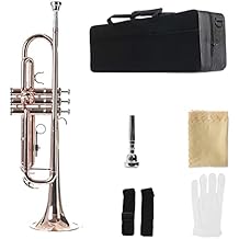 TSTS Rose Gold Trumpet Instrument Playing-Level Adult Wind Band B-Tune Phosphor-Bronze Beginner Test Grade Brass Instrument Professional Trumpet