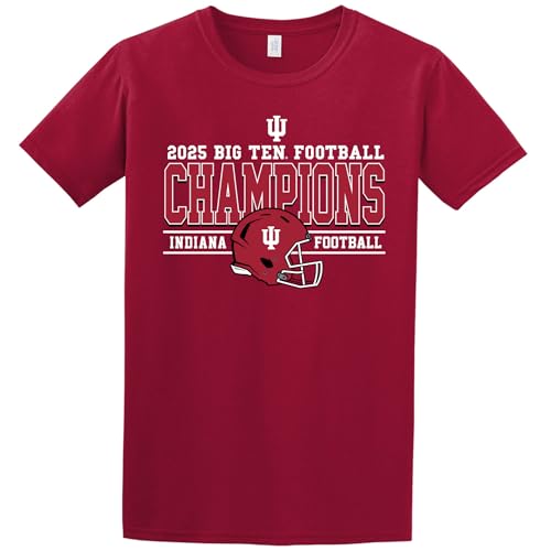 J2 Sport 2025 Indiana Hoosiers Big 10 Football Champs T-Shirt, Big Ten Champions Apparel, Tee Shirt University