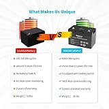 Renogy 12V 100Ah Lithium LiFePO4 Deep Cycle Battery,4000+Deep Cycles,Built-in BMS,FCC&UL Certificates,Backup Power Perfect for RV,Marine,Off-Grid System,Maintenance-Free