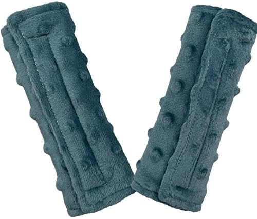Car Seat Belt Covers, Baby Car Seat Neck Cover, Baby Strap Pad, Car Seat Strap Cover, Minky Dot, Seat Belt Cushions Pads, Shoulder Strap Protectors, Baby Shoulder Pads for Baby Car Seats, Blue