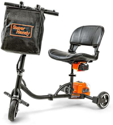 SuperHandy Passport Mobility Scooter for Adults- Foldable, 3 Wheel, Airline Travel Friendly - 13 Mile Range, Includes 2 Removable 44.4V Lithium-ion Batteries & Charger (275 Lbs)