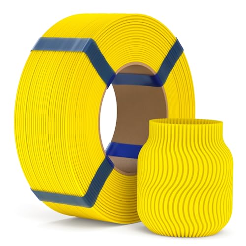Image of ELEGOO PLA Basic Refill Filament 1.75mm Yellow 1KG, 3D Printer Filament No Spool Dimensional Accuracy + /- 0.02mm, 3D Printing PLA for Reusable Spool Refilling
