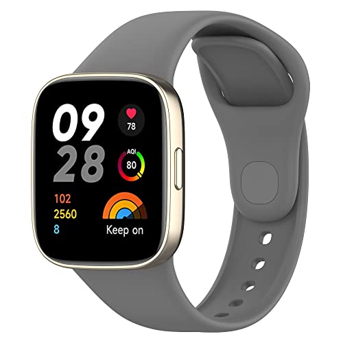 KUTEWEU Sport Straps Compatible with Xiaomi Redmi Watch 3 Strap,Replacement Bands for mi Redmi Watch3 Watchband,Soft Silicone Replacement Watch Band Compatible with Redmi Watch 3 (Green+Grey) - Image 4
