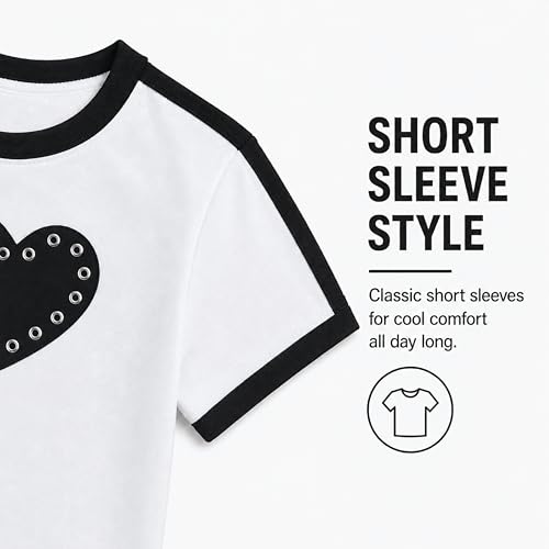 Image of DKNY Girls Shirts - Lightweight Cotton Blend Short Sleeve Crewneck Graphic Tee Cute Tops - Casual Trendy Girls Summer Clothes