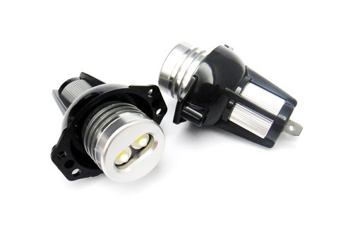 RZG Lot de 2 phares LED Angel Eyes, anneau halogène, éclairage de jour DRL Canbus, blanc, compatibles avec E90, E91, Série 3