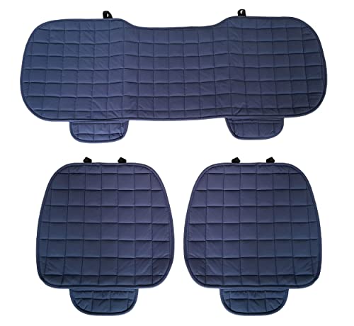 Auto Accessori Lupex Coprisedile Seduta 3 pezzi Universale Auto | Protezione Sedile 2 Anteriore e 1 Posteriore | Protector Comfort Automotive Cuscino Interni (Blu)