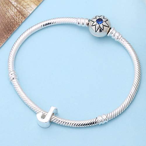 Miniatura 7 de Dijes de plata de ley 925 con letras del alfabeto que se ajustan a pulseras estilo Pandora, cuentas iniciales de la A a la Z para esposa, mamá,