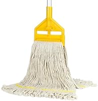 Kommerzieller Wischmopp aus strapazierfähiger, industrieller Baumwolle mit langem Griff, Nassmopp mit Schlaufenenden für Zuhause, Garage, Büro, Werkstatt, Lager, Bodenreinigung