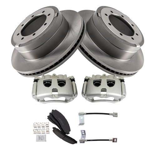 Image of TRQ Rear Brake Pad & Rotor Kit Ceramic Compatible with 2017-2019 Ford F-350 Super Duty