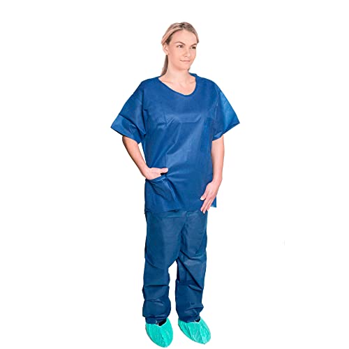 Buy Disposable Scrub Wear. Pack of 10 Polypropylene Shirts. XLarge