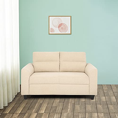 Image of Duroflex Ease - 5 Seater Sofa, 3+2 Sofa Set | Premium Fabric, High Comfort Foam, Durable Termite-Resistant Wooden Frame & Easy Maintenance | 3-Year Warranty - Beige