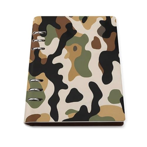 Carnet A5 tan camo à plat 180° pour vos notes de réunion quotidiennes