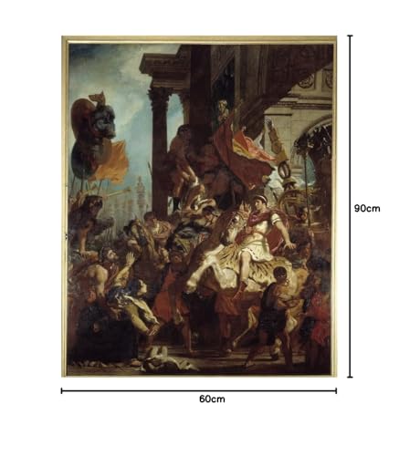 Affiche Toile La Justice de Trajan Delacroix 60x90cm Décoration