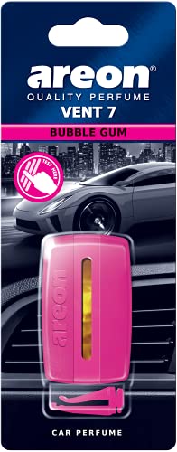 Image of Areon Bubble Gum Scent Vent 7 Car Perfume | Fruity & Sweet Perfume Fragrances | Light, Fresh Scent and Deodorizing Properties (Pack of 2)