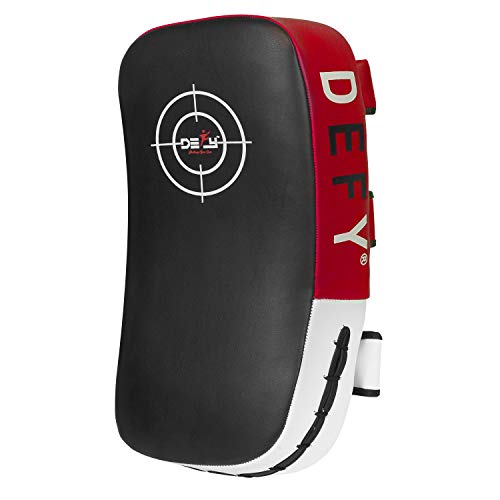 DEFY MMA Strike Shield Curved Training Thai Pad Kick Focus Target Boxing Punching (Pair) (Red/Black)