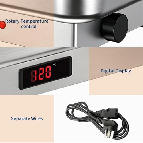9QT Electric Chafing Dish Set for Buffet with Temperature Control, Roll Top Stainless Steel Buffet Servers and Warmers with Transparent Lid for Catering and Parties by MilleLoom - Image 3