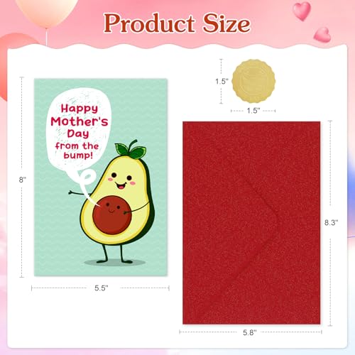 Image of FLYAB Expecting Mothers Day Gifts - Funny First Mothers Day Card with Envelope from the Bump First Pregnancy Gift for New Mom To Be Expecting Mom Daughter Wife