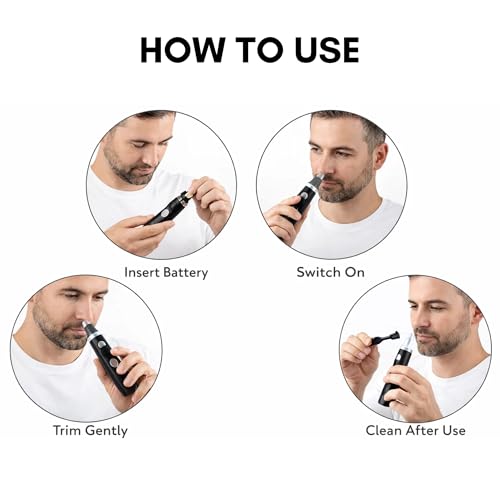 Image of Asbah Professional Nose Hair Trimmer For Men Women Cleaning Trimmer Waterproof of Clippers With Rotary Stainless Steel Hair Remover Nose, Battery Powered (Multicolor)