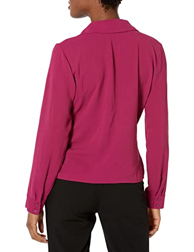 Calvin Klein Women's Pull On Wear To Work Suits Woven Top, Mulberry, X-Small #TOP1
