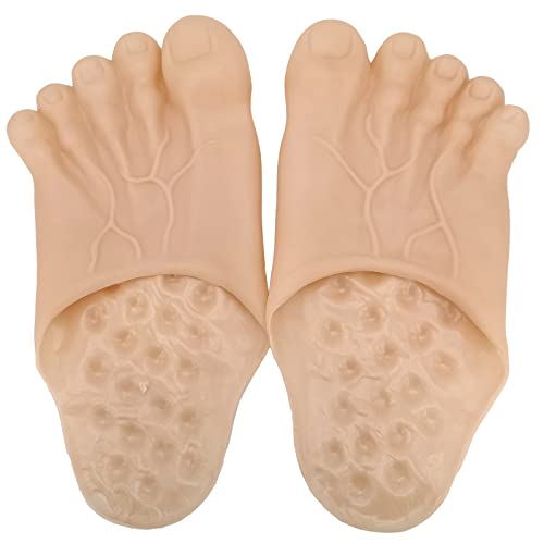 Product Image of the szxzy01 Funny costume Make fun of the toe slippers make fun of the slippers for adults and children (skin color)
