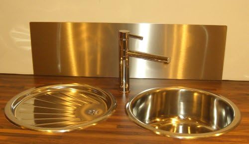 0.9mm Thick Brushed Stainless Steel Kitchen Splashback 600mm x 450mm