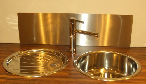 0.9mm Thick Brushed Stainless Steel Kitchen Splashback 600mm x 450mm