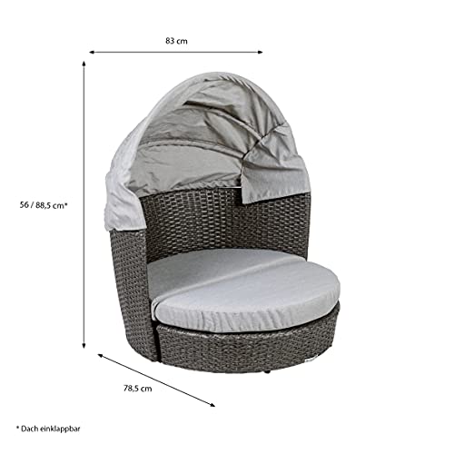 greemotion Pet Hundelounge mit Dach und Kissen, ca. 78 x 61/100 x 83 cm, grau