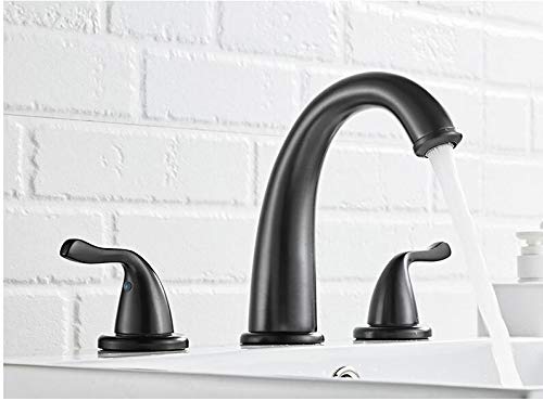 Robinet de lavabo 3 trous mélangeur chrome 8 pouces pour salle de bain Nero