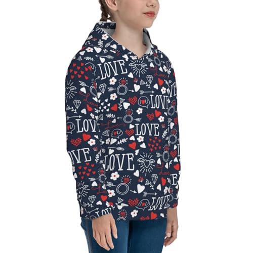 Hearts Arrows Kids Pullover Hoodies Boys Sweatshirts Girls Athletic Clothes with Pocket3