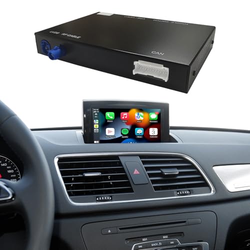 Road Top Wireless Carplay Android Auto Module for Audi Q3 2014-2018 Year with RMC Software Version (Not Fit for MMI 3G+), Carplay Retrofit Kit Decoder, Support Mirrorlink, Camera