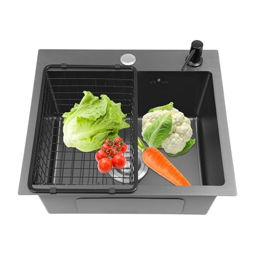 201 Fregadero de Cocina de Acero Inoxidable, Fregadero Cocina Rectangular Fregadero De Acero Inoxidable, Fregaderos De Cocina Negra Fregaderos Bajo Fregadero Para La Cocina Doméstica