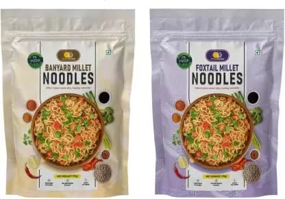 Orgabliss Banyard & Foxtail Millet Combo | Delighfult Taste | Ready to Eat - Instant Noodles Vegetarian (2 x 175 g) Wth Natural Pure Foxtail Millet
