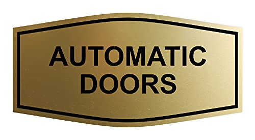 Panneau de porte automatique doré brossé au style Fancy raffiné taille L de Signs ByLITA