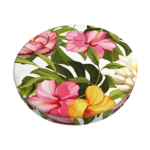Beautiful Florals Round Bar Stool Covers,Washable Soft Bar Stool Cover Cushion Slipcover 12 Inch #TOP1