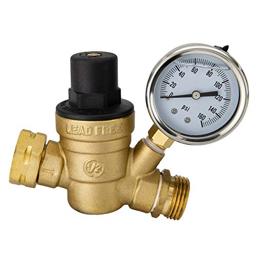 image for RecPro RV Brass Water Pressure Regulator | RV Plumbing | Adjustable Wa