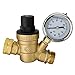 RecPro RP-1014 Brass RV Water Pressure Regulator with Gauge | Adjustable Water Pressure Regulator for RV Camper