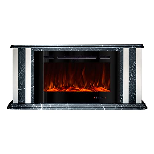 Kaminlicht Tatler Cheminée électrique sur pied avec chauffage, effet flamme LED réaliste | Feu artificiel avec radiateur chauffant commutable, thermostat Cover