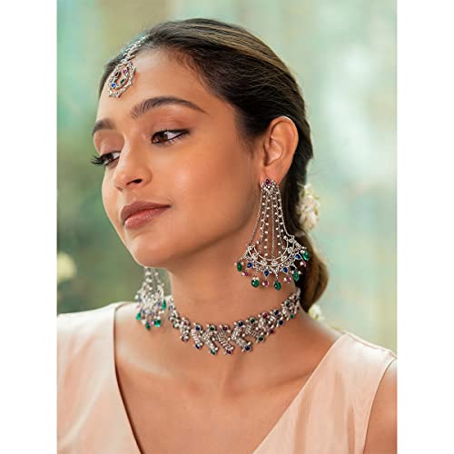 Image of Shaya by Caratlane| 925 Silver| Feeling Shundor Oxidised Earrings | Gifts for Womens & Girls